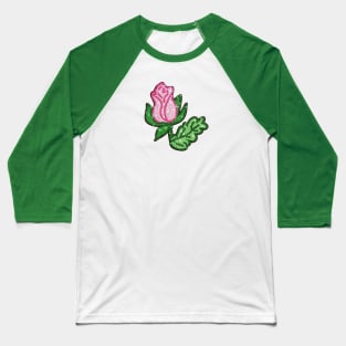 Sequin Rosebud Illustration Baseball T-Shirt